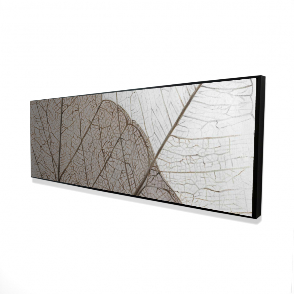 2081-1648-FL377 16 x 48 in. Translucent Dried Leaves Canvas - Brown Floral Rustic Decor