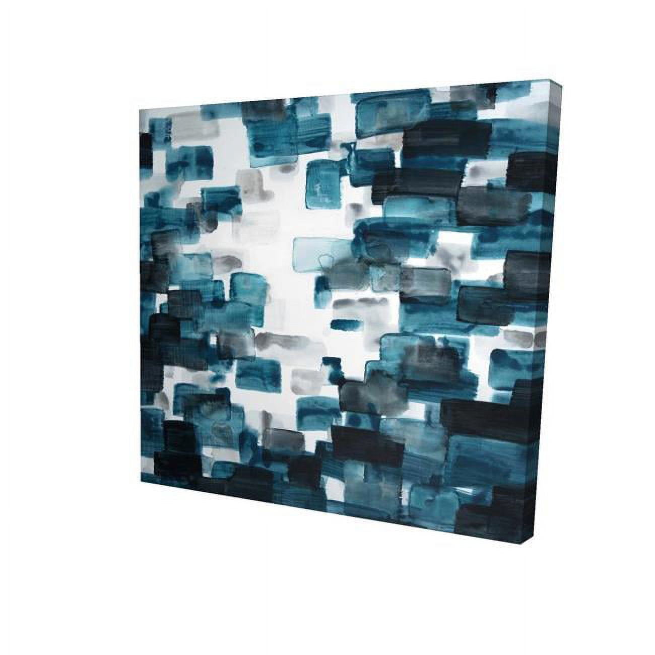 32 x 32 in. Turquoise & Grey Shapes-Print on Canvas