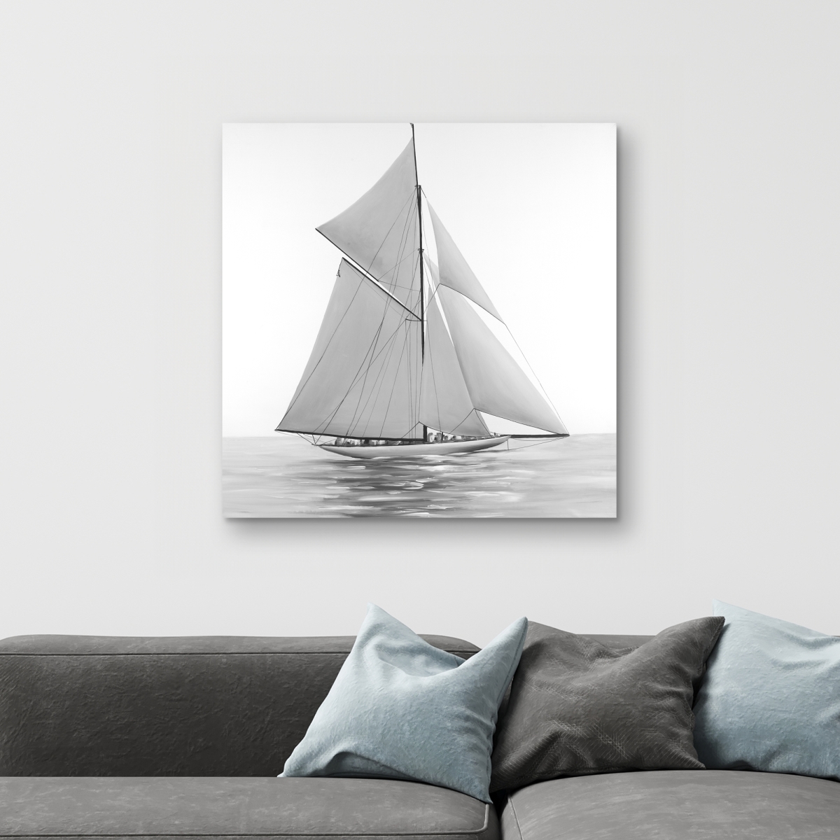 C1RC3232NAP756 32 x 32 in. Sailing Ship - Waves Canvas for Home Decor