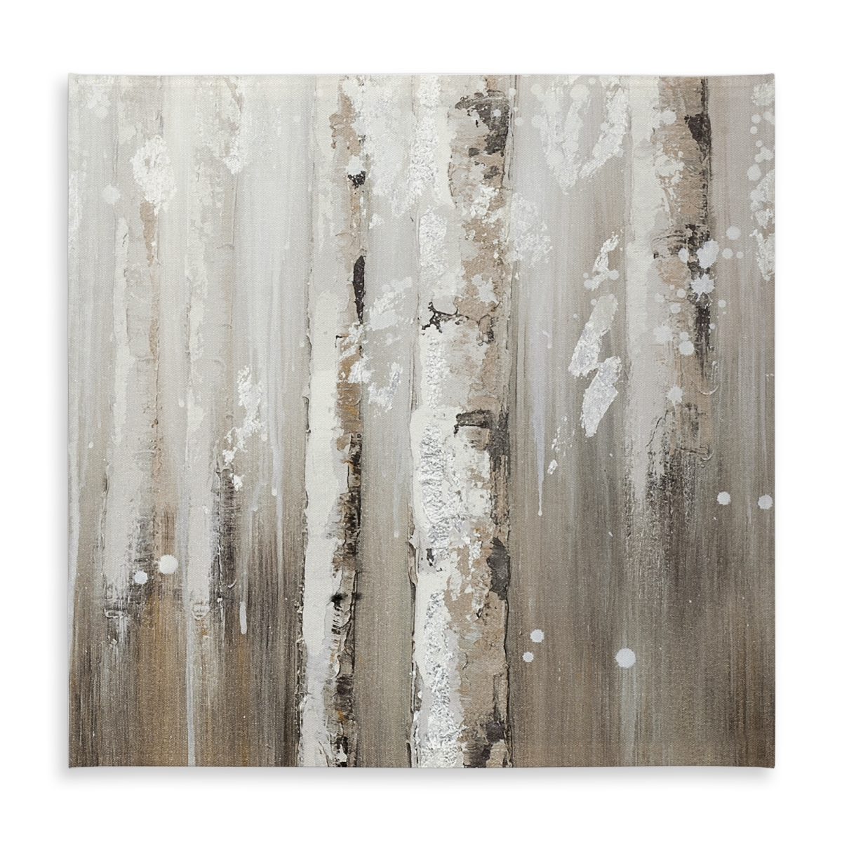 Picture of Begin Home Decor C1TC5858SGFDAJ 58 x 58 in. Beige Trees Landscapes Tablecloth - Delicate Birch Trees Decor