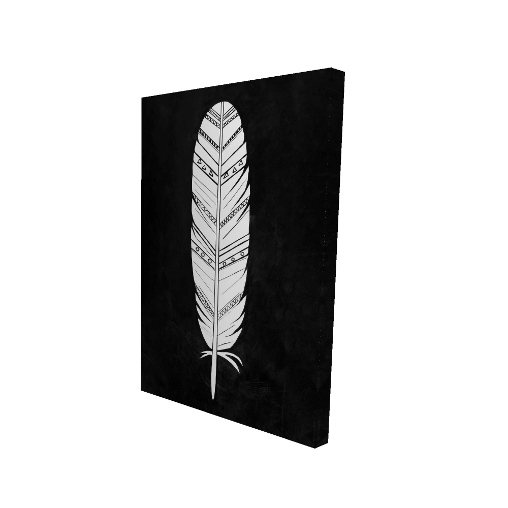 2080-3624-AN149 24 x 36 in. Native American Feather - Office White Canvas Home Decor