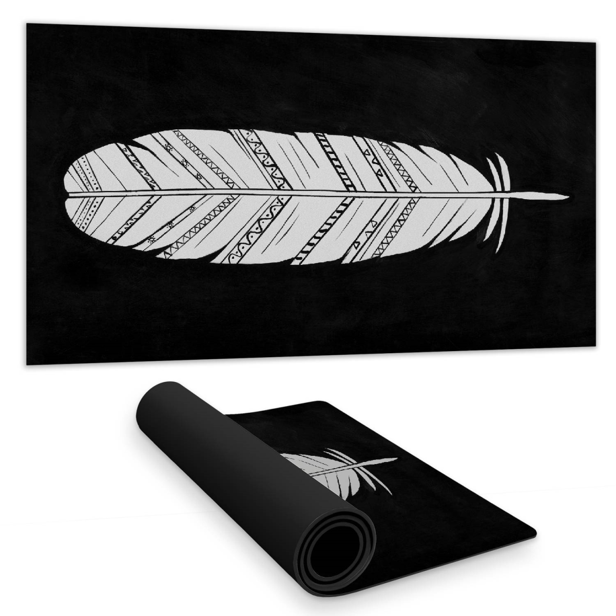 C1DM1531O97C0T 16 x 32 in. Feather Pattern Bird Desk Mat - Animal Theme Home Decor