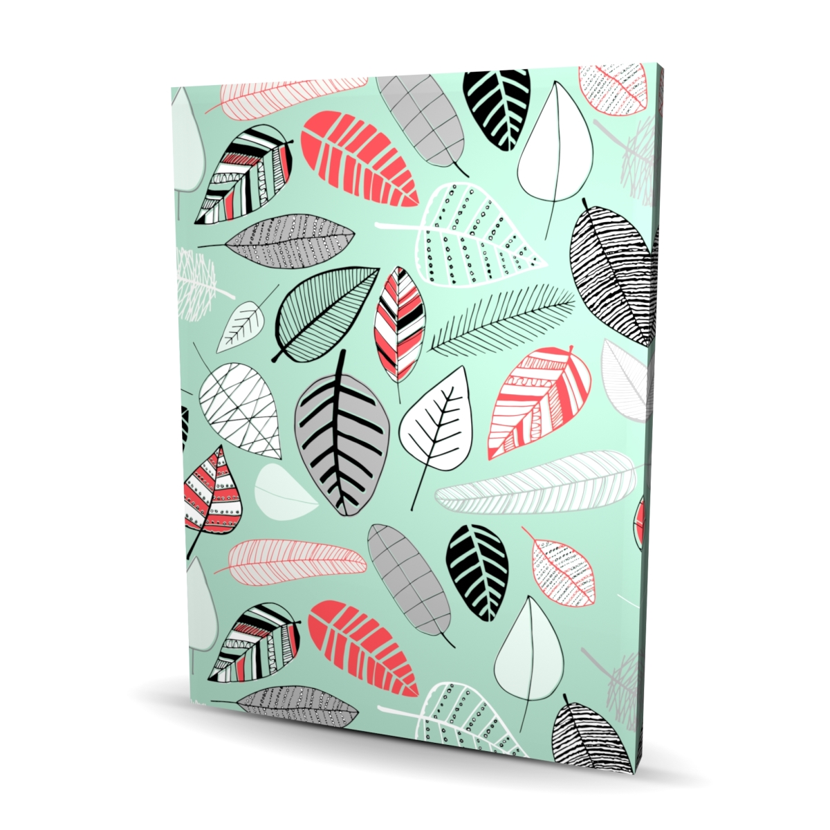 C1RC3648BM5DMB 36 x 48 in. Turquoise Leaf Patterns - Illustrative Canvas for Home Decor