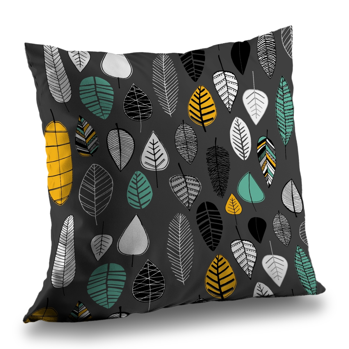 C1PT1414RN87E0 14 x 14 in. Leaves Illustration Botanical Poly Twill Throw Pillow - Home Decor