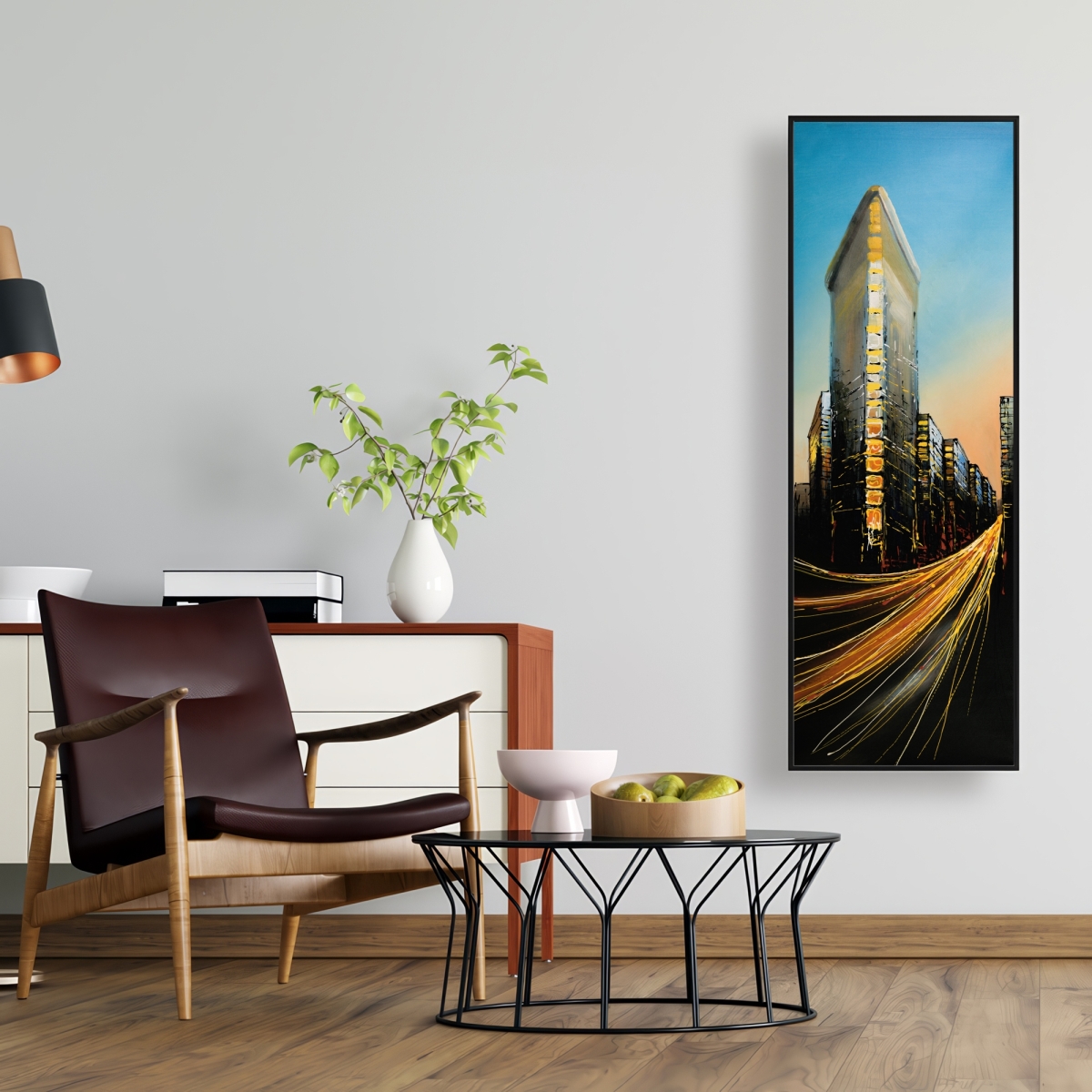 C1FC1648ODGUTN 16 x 48 in. Flatiron Building in Light - Contemporary Cities Canvas Art