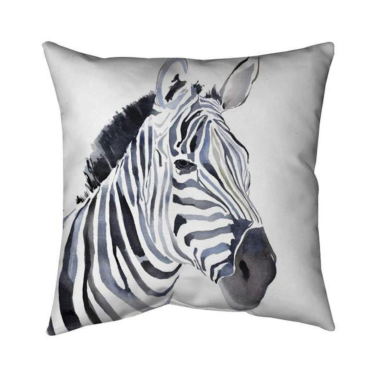 26 x 26 in. Watercolor Zebra-Double Sided Print Indoor Pillow