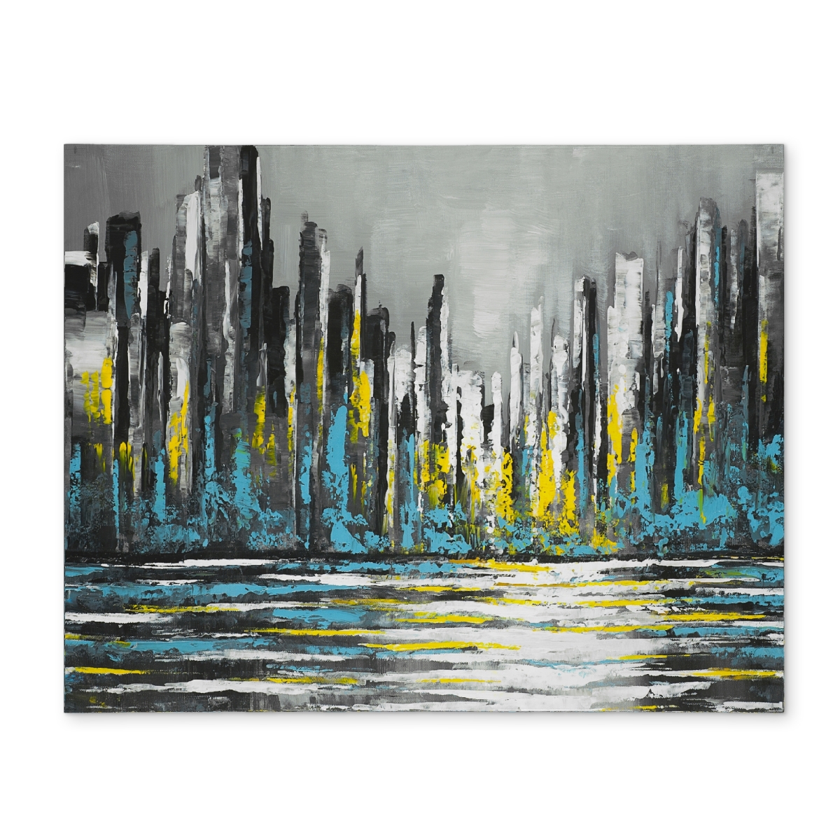 Picture of Begin Home Decor CPPM1418ND025V 14 x 18 in. Abstract Blue Skyline Polyester Placemat - Home Decor