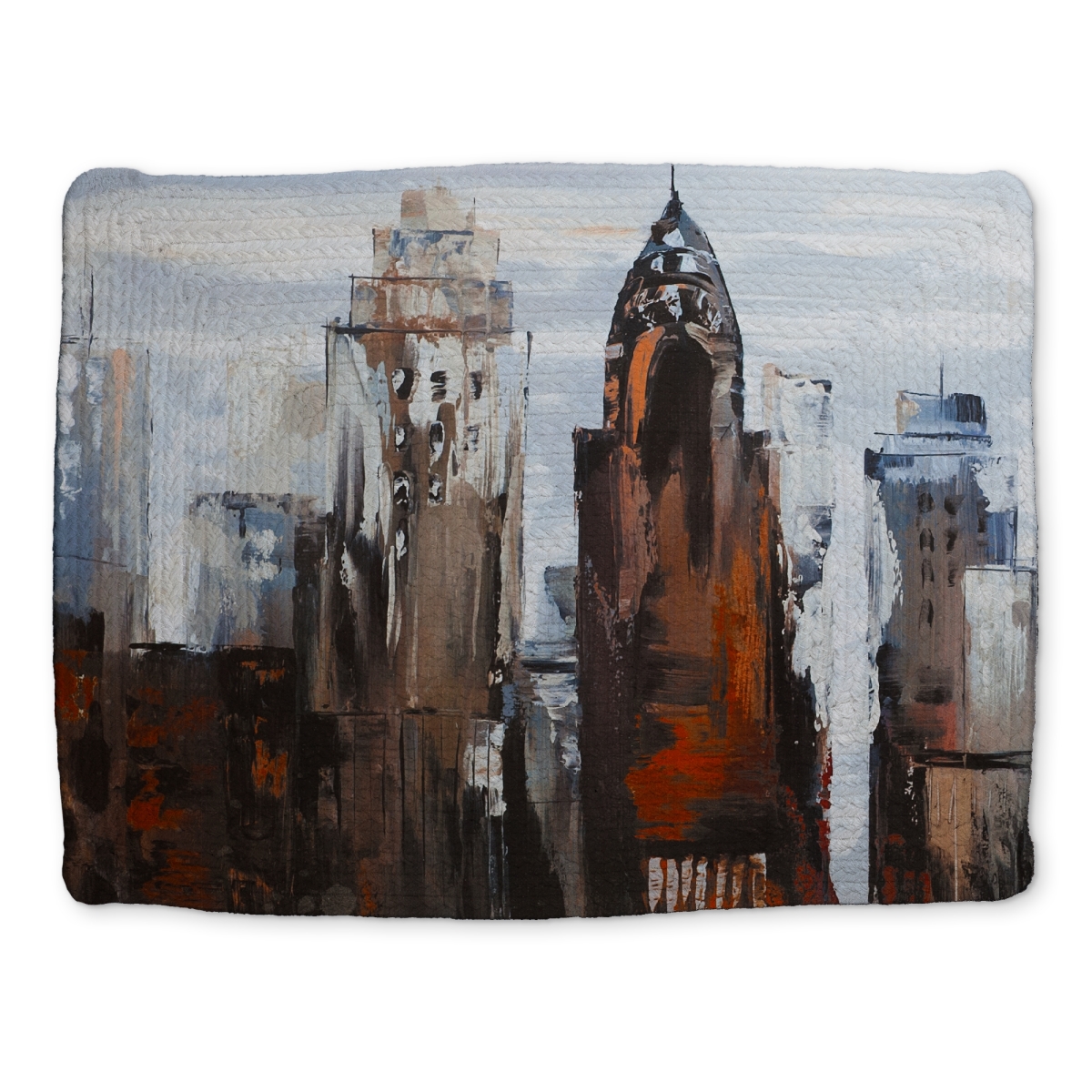 Picture of Begin Home Decor CBPM14183TLMHL 14 x 18 in. Gray Day in the City Braided Polyester Placemat - Home Decor