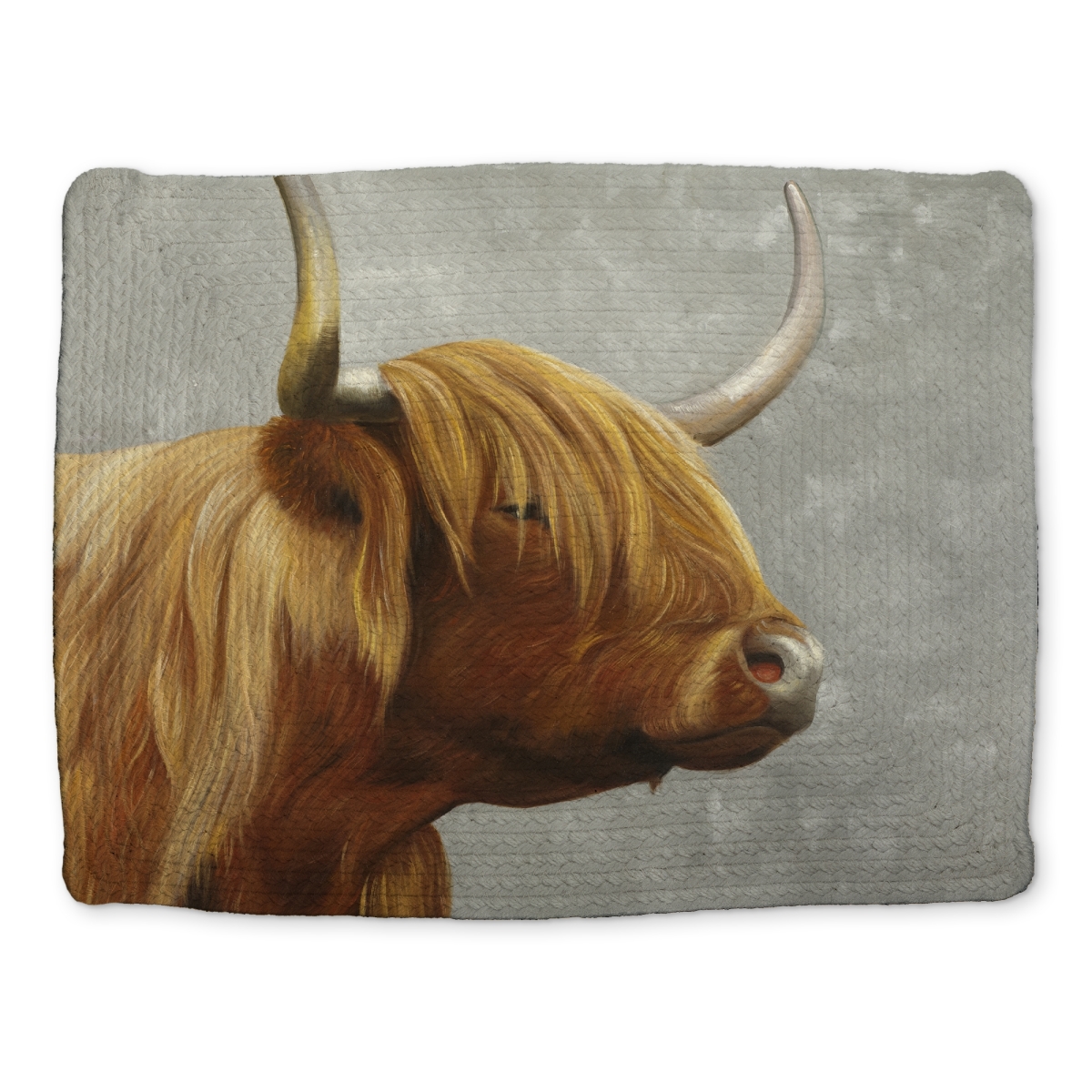 Picture of Begin Home Decor CBPM14188TFP4F 14 x 18 in. Beautiful Highland Cattle Rustic Braided Placemat - Home Decor