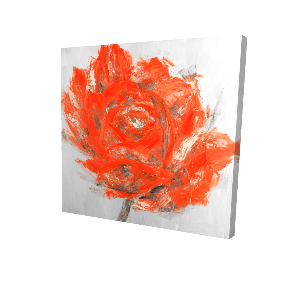 2080-3636-FL178 36 x 36 in. Abstract Red Flower - Romantic Gray Canvas Home Decor