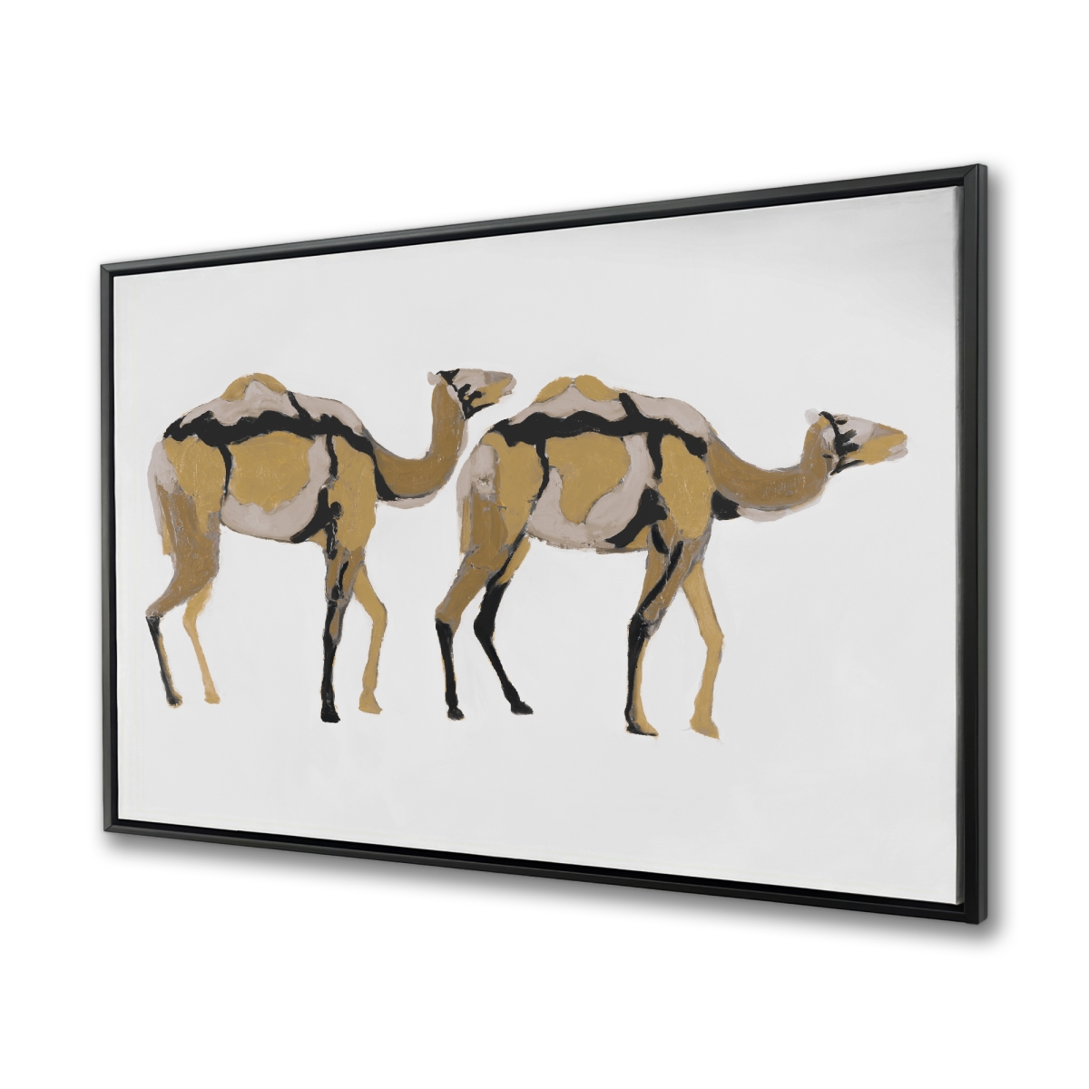 C1FC3648Y0X24G 36 x 48 in. Two Abstract Dromadars - Framed Canvas for Living Room Decor