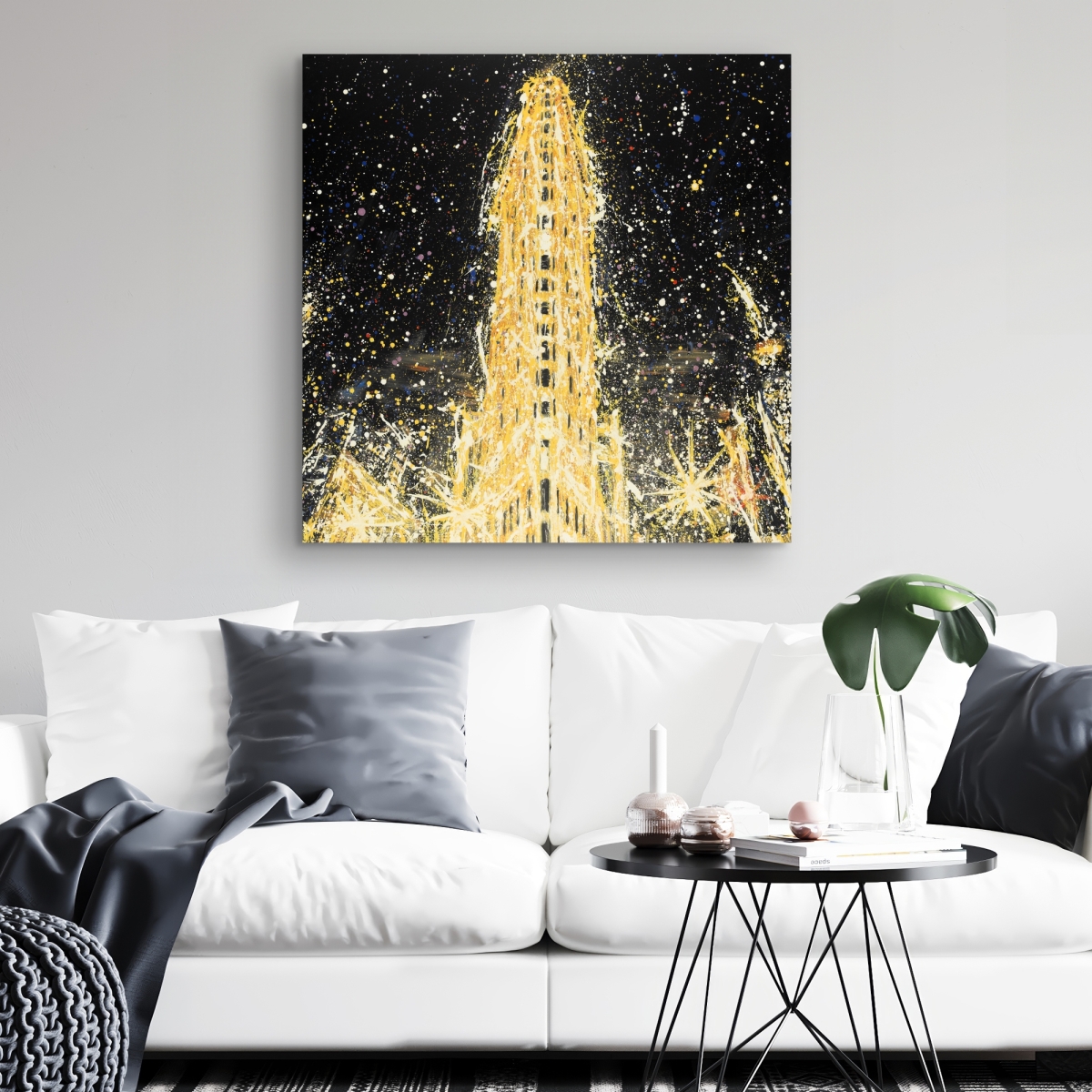 C1RC3232D7SVVB 32 x 32 in. Abstract Flatiron Building - Places Office Canvas for Home Decor