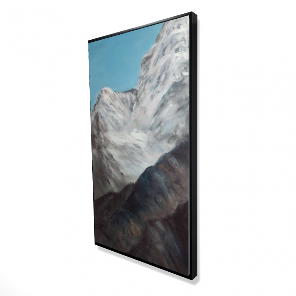 2081-4824-LA49 24 x 48 in. Emblematic Himalayan Peaks - Gray Office Framed Canvas Decor