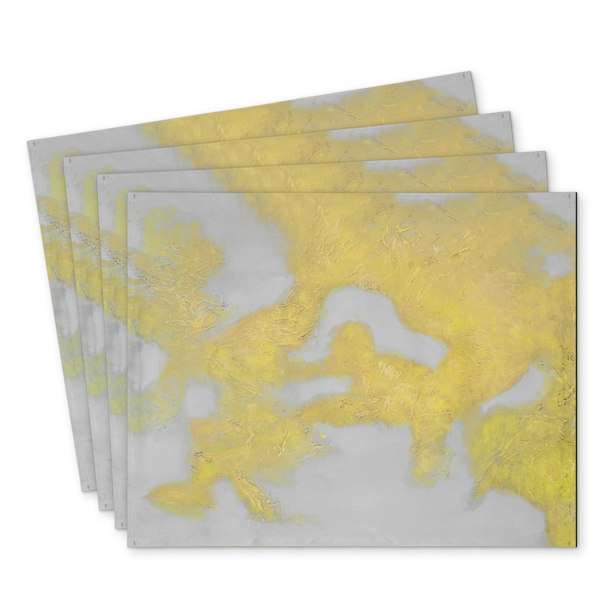 Picture of Begin Home Decor C4PP1418LIPCYF 14 x 18 in. Gold Stains Polyester Placemats - Stylish Home Decor Essentials - Set of 4