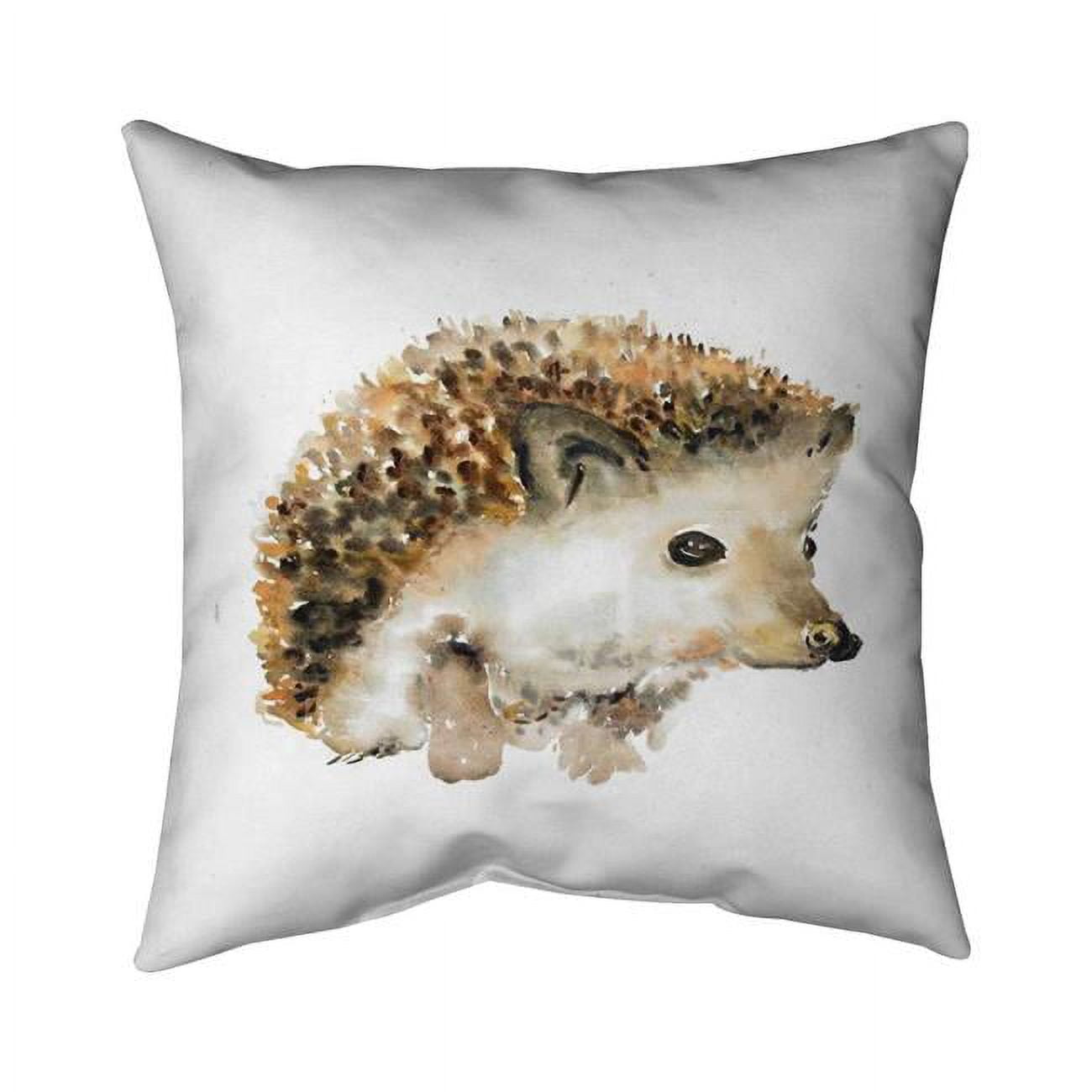 26 x 26 in. Watercolor Hedgehog-Double Sided Print Indoor Pillow