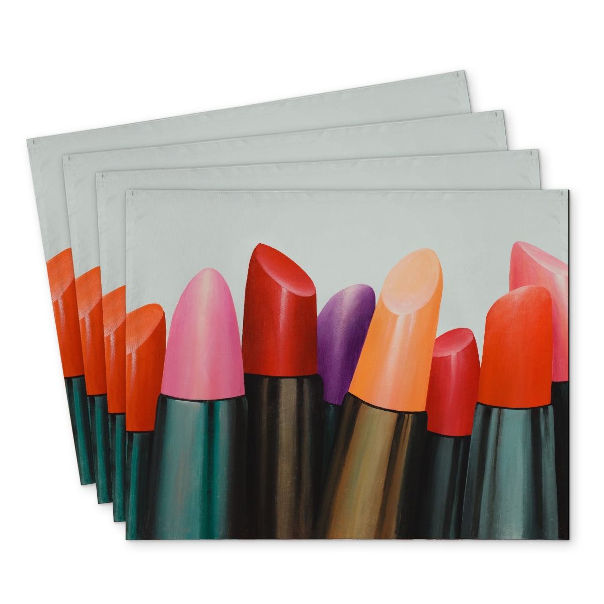 Picture of Begin Home Decor C4PP14184WV2R8 14 x 18 in. Lipstick Collection Polyester Placemats - Stylish Home Decor - Set of 4