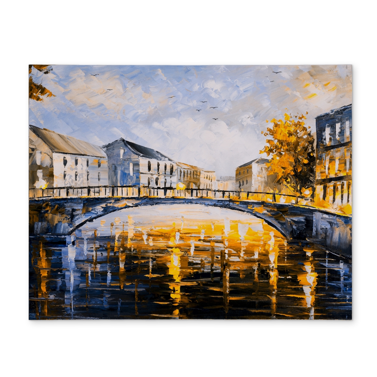 Picture of Begin Home Decor CPPM14183873F4 14 x 18 in. Blue Polyester Placemat - Bridge By a Sunny Day - Home Decor