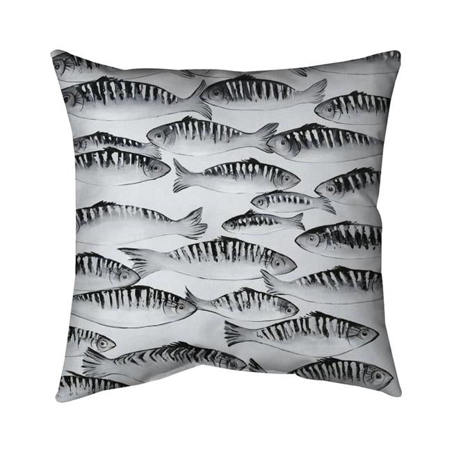 26 x 26 in. Grey Shoal of Fish-Double Sided Print Indoor Pillow