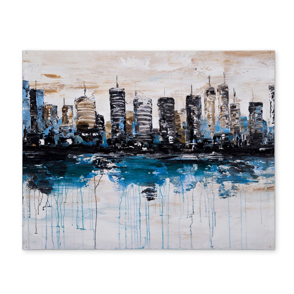 Picture of Begin Home Decor CPPM14181F5U9Z 14 x 18 in. Blue Bedroom Cities Polyester Placemat - Abstract City Design