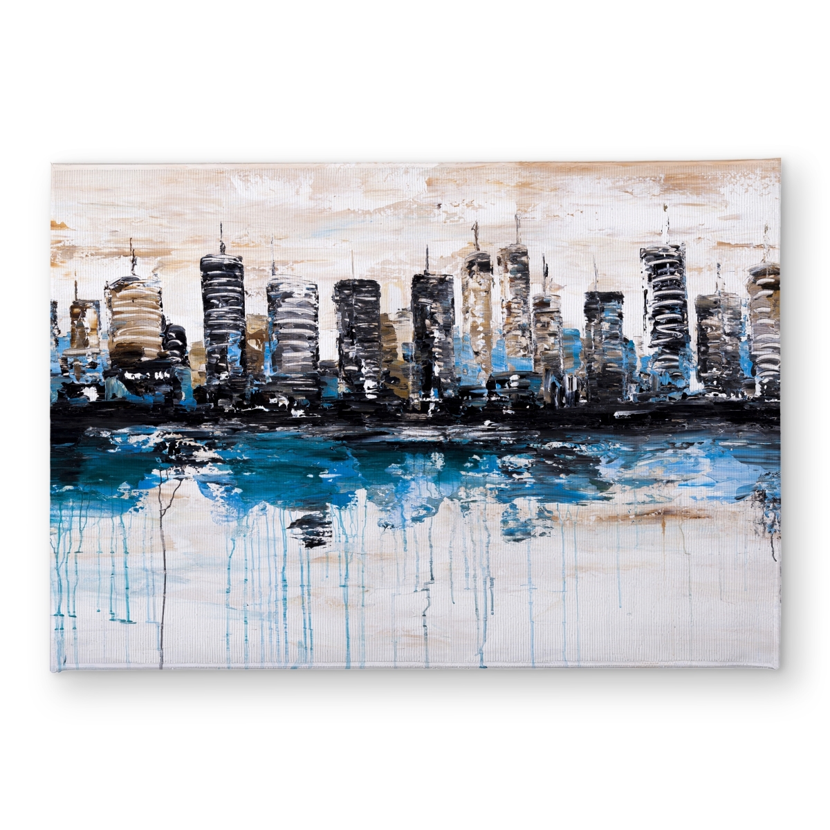 CODM1724MIMJIQ 17 x 24 in. Abstract City Reflection Blue Modern Door Mat - Home Decor