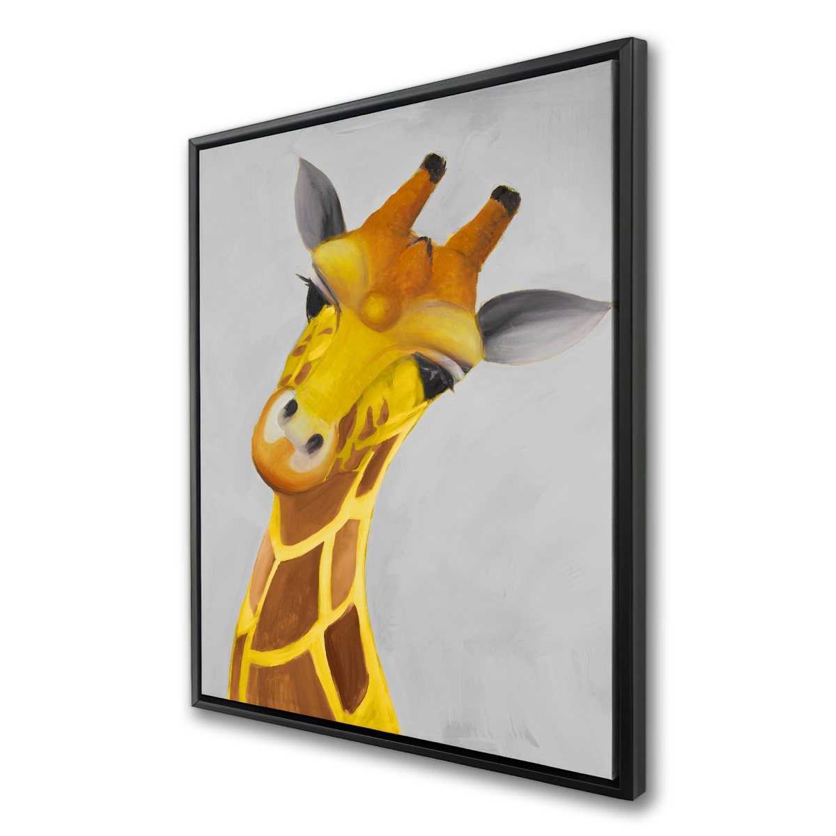 C1FC3648TOY63Z 36 x 48 in. Curious Giraffe - African Wildlife Framed Canvas Home Decor