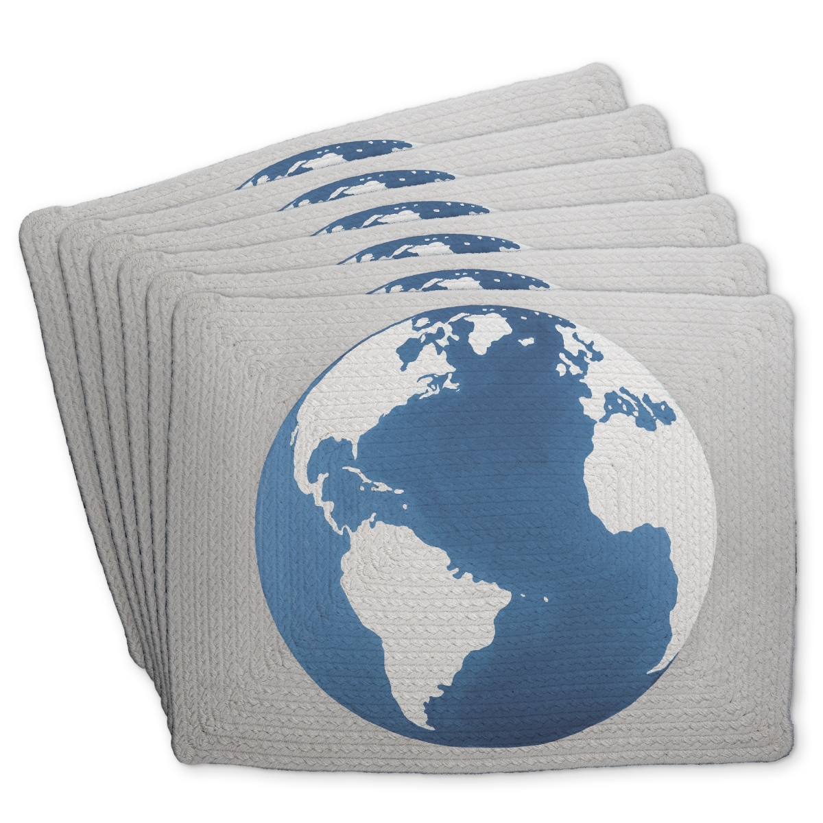 Picture of Begin Home Decor C6BP1418XE4ZMT 14 x 18 in. The Earth Braided Polyester Placemats for Home Decor - Eco-Friendly - Set of 6