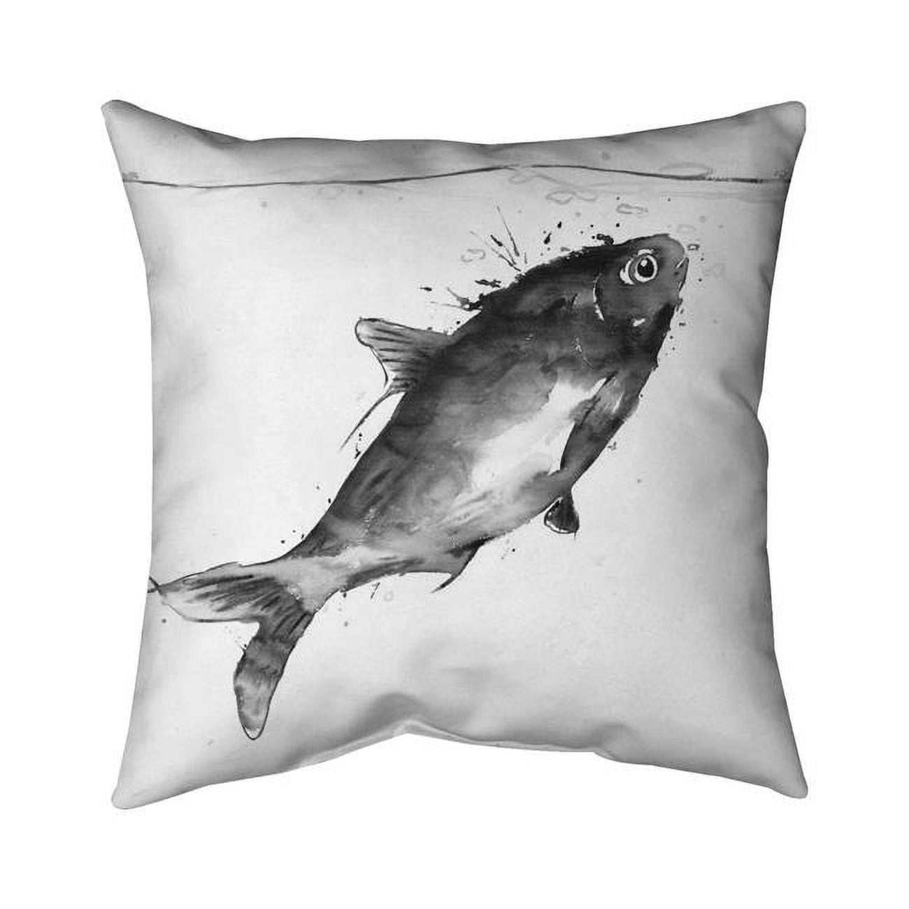 26 x 26 in. Happy Swimming Fish-Double Sided Print Indoor Pillow