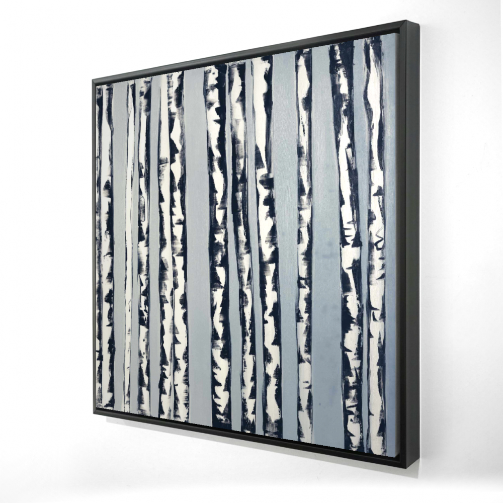 2081-2424-LA52-1 24 x 24 in. Office Trees Contemporary Framed Canvas - Small Birch Trees