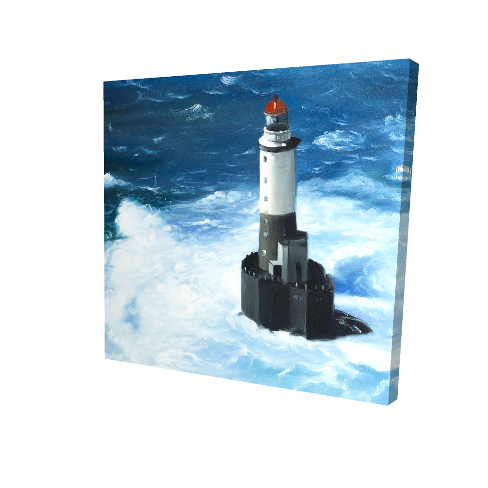 2080-0808-CO78 8 x 8 in. Unleashed Waves Marine Blue Canvas - Lighthouse Home Decor