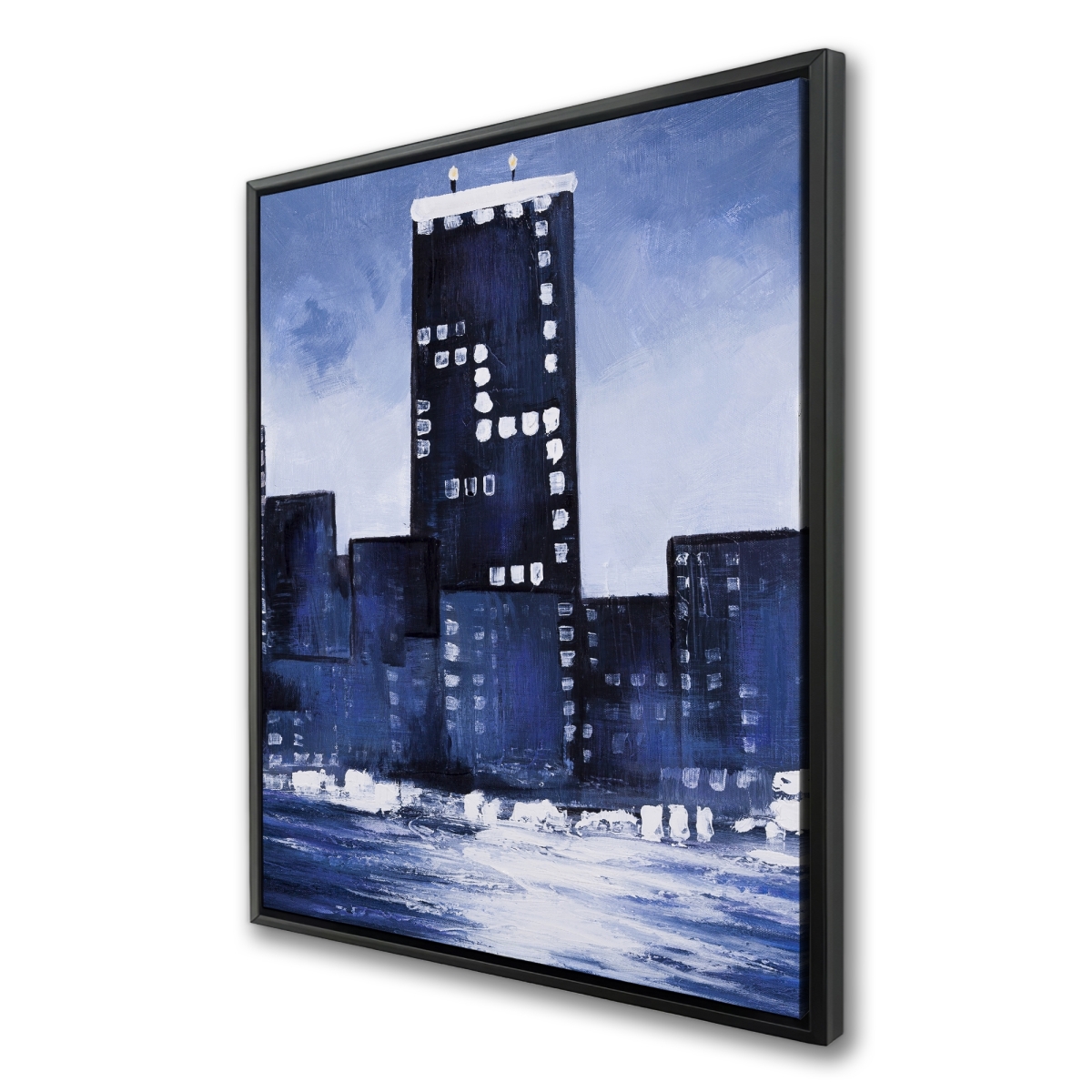 C1FC36481JP5GS 36 x 48 in. Marine Blue City - Framed Canvas for Home Decor - Art Print