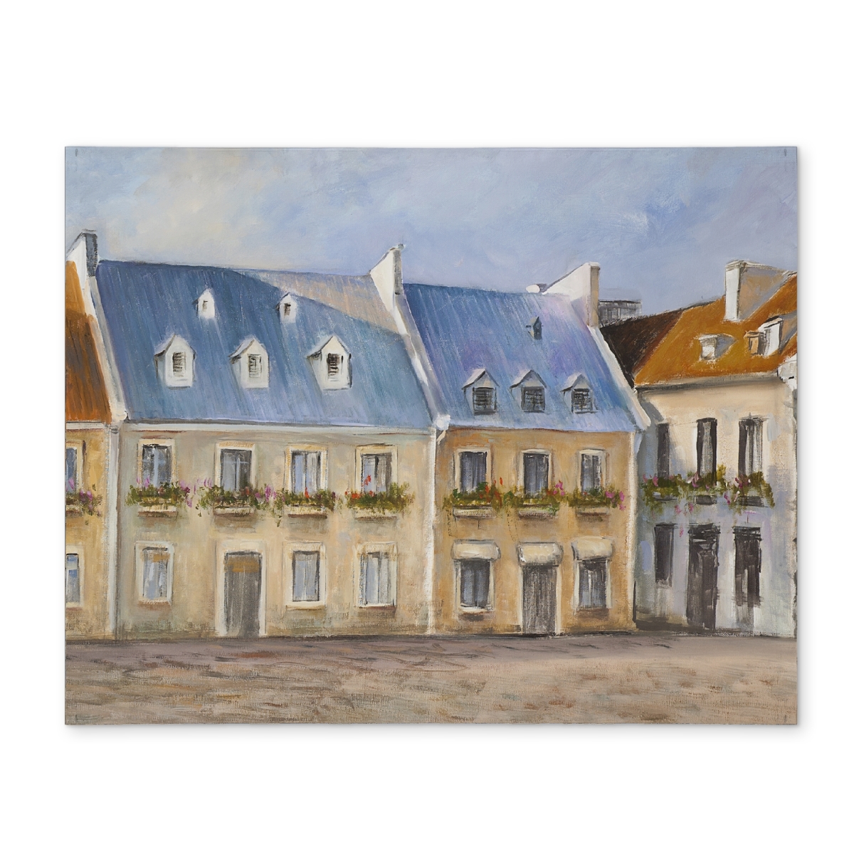 Picture of Begin Home Decor CPPM1418SVJS29 14 x 18 in. Old Quebec City Blue Polyester Placemat - Home Decor Essential