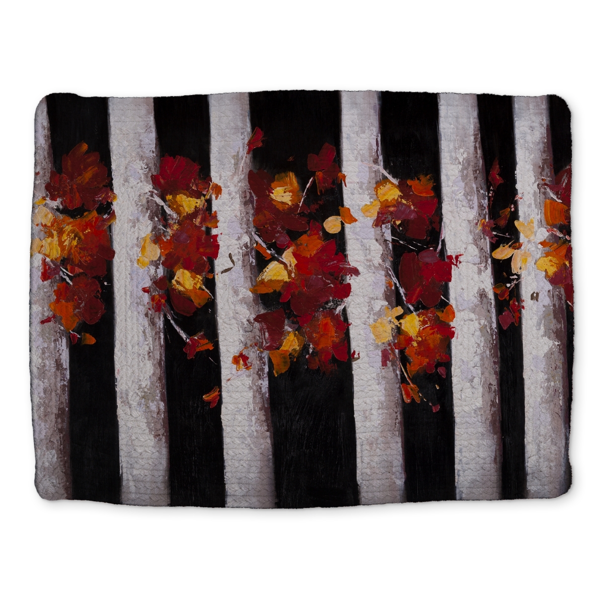 Picture of Begin Home Decor CBPM1418QNR7PB 14 x 18 in. White Contemporary Landscapes Braided Placemat - Trees & Leaves