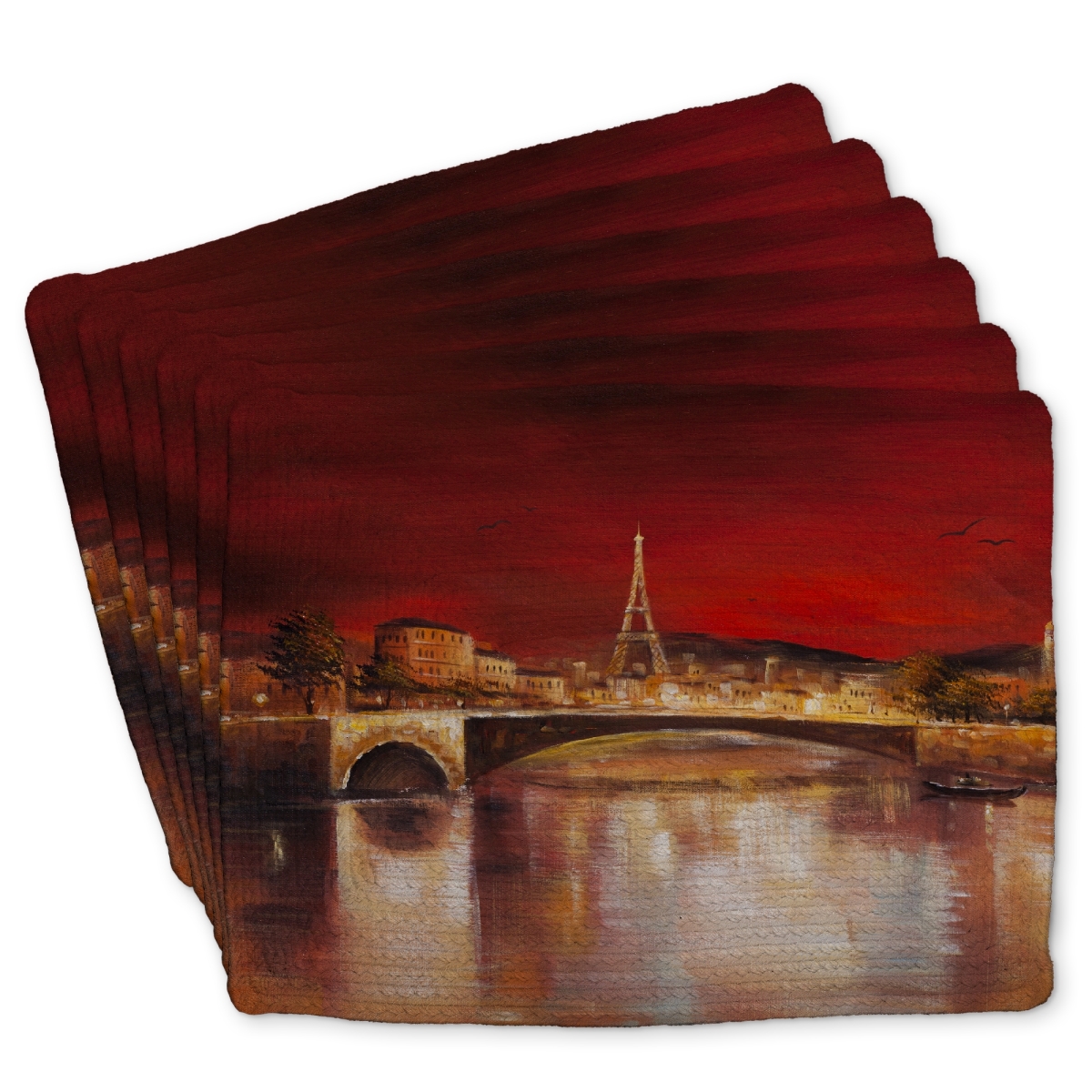 Picture of Begin Home Decor C6BP1418GMRJ2I 14 x 18 in. Paris By Red Dawn Braided Polyester Placemat - Home Decor - Set of 6