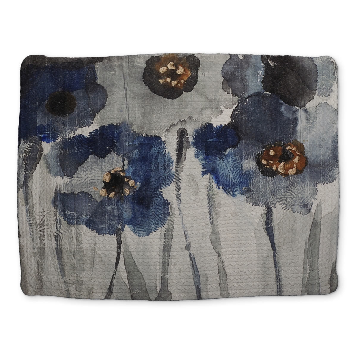Picture of Begin Home Decor CBPM14189U91F3 14 x 18 in. Blue Floral Braided Polyester Placemat - Home Decor Essential