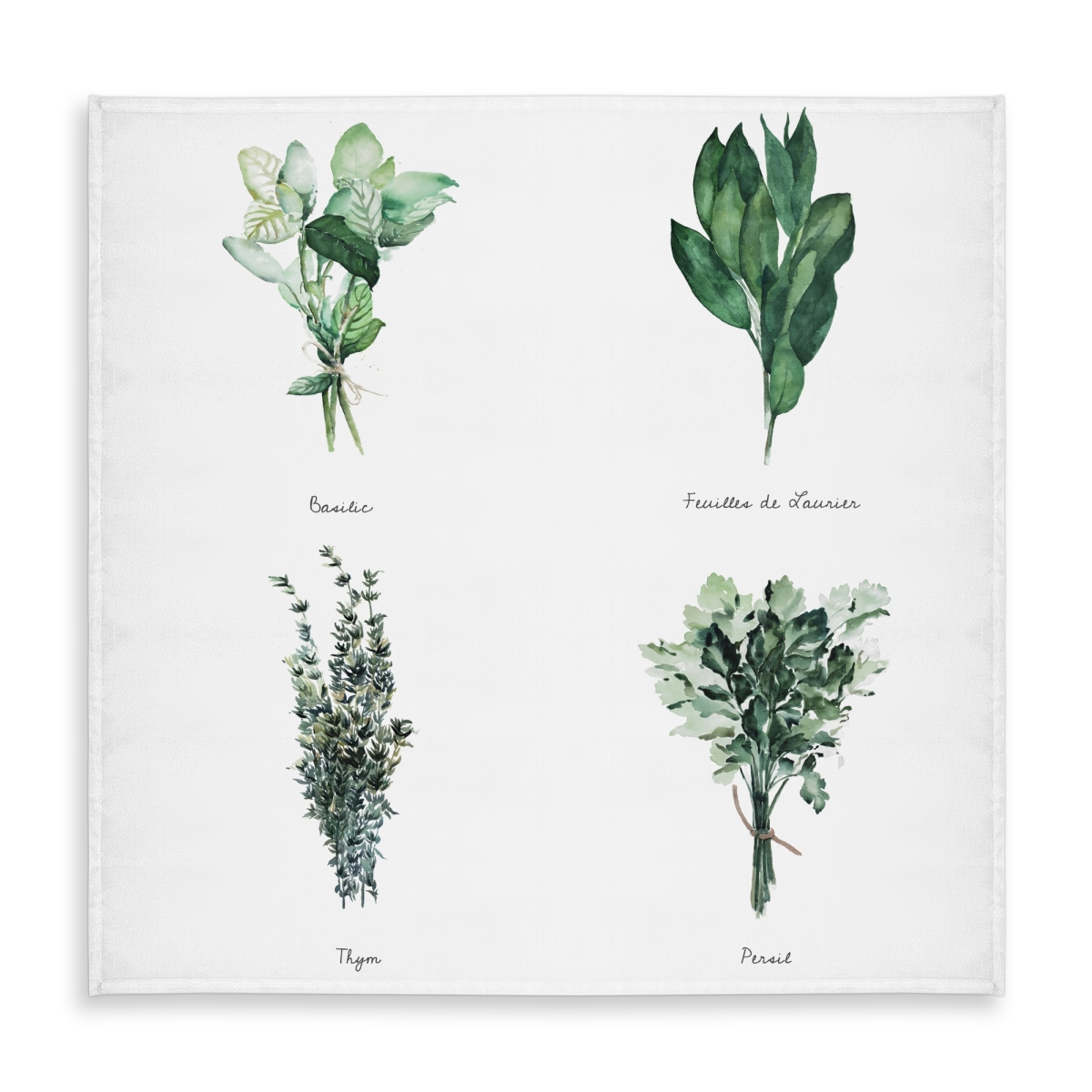Picture of Begin Home Decor C1TC58587JYVE1 58 x 58 in. Botanical Green Tablecloth - Fines Herbes Indoor & Outdoor Decor