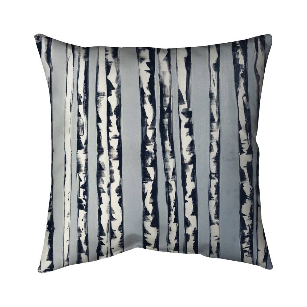 5541-1616-LA52-1 16 x 16 in. Small Birch Trees Pillow - Blue Office Decor Cushion