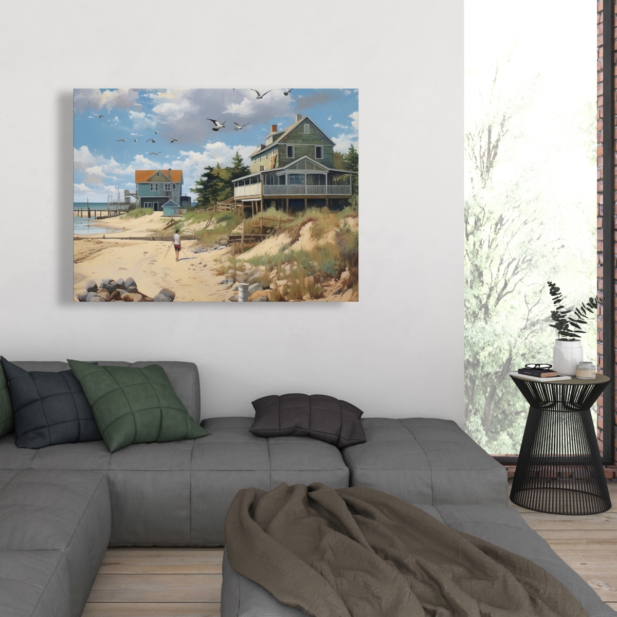 C1RC3648125MET 36 x 48 in. Beach Walk - Contemporary Canvas for Living Room Decor