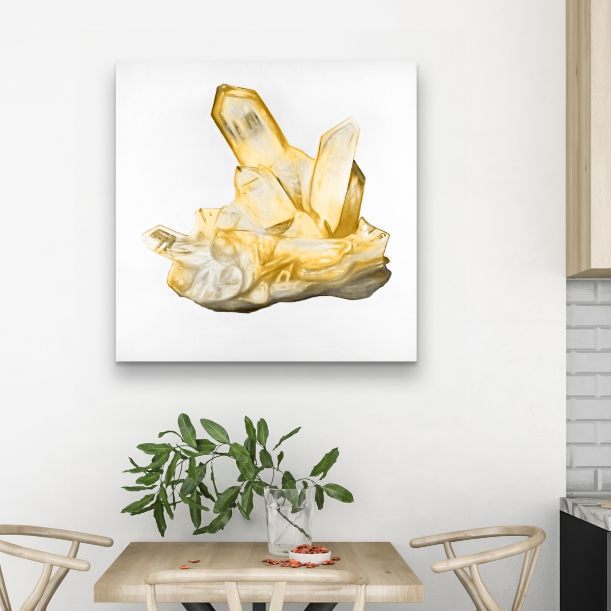 C1RC32324VHF8Q 32 x 32 in. Citrine Stone - Modern Canvas Home Decor - Unique Mineral Art
