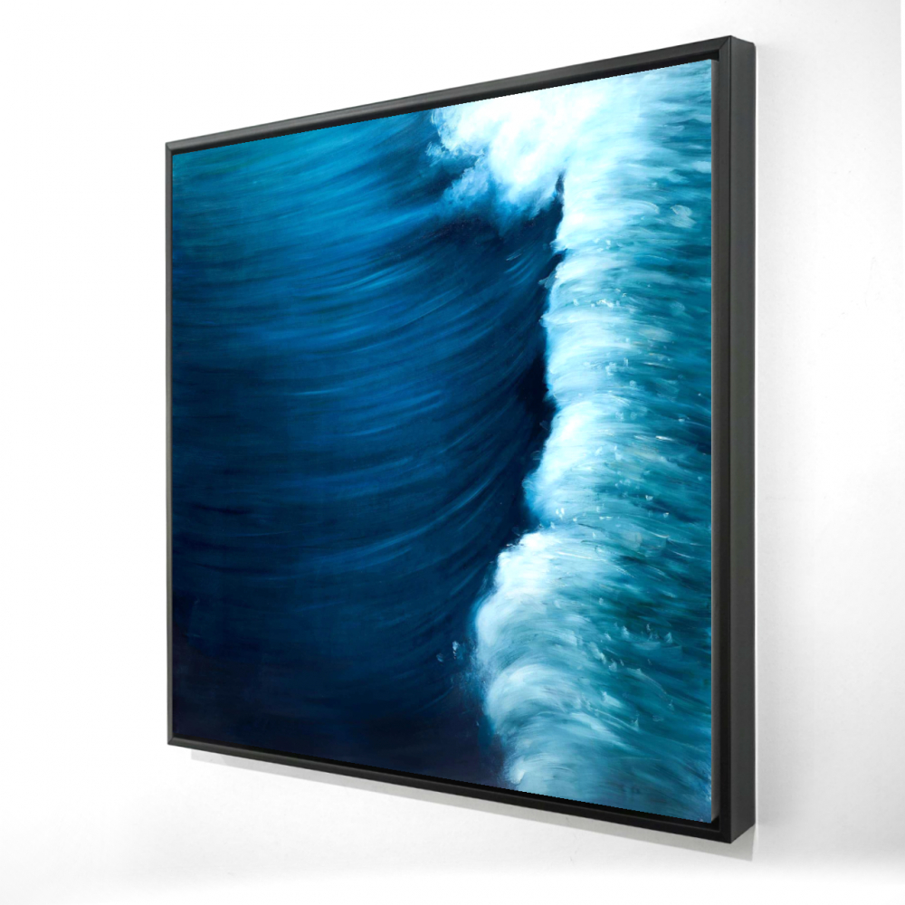 2081-3636-CO49 36 x 36 in. Wave - White Marine Framed Canvas for Home Decor