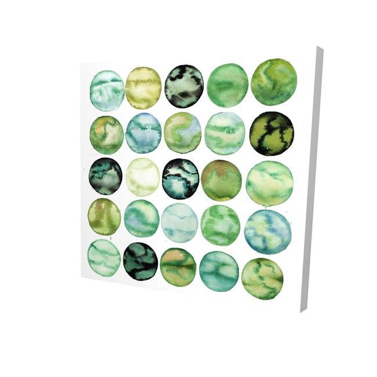 32 x 32 in. Green Circles-Print on Canvas