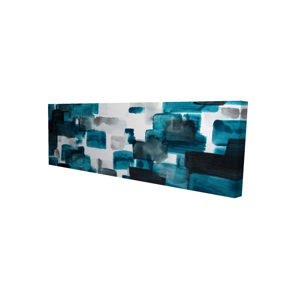 2080-2060-AB57 20 x 60 in. Turquoise & Gray Shapes - Modern Pattern Canvas for Decor