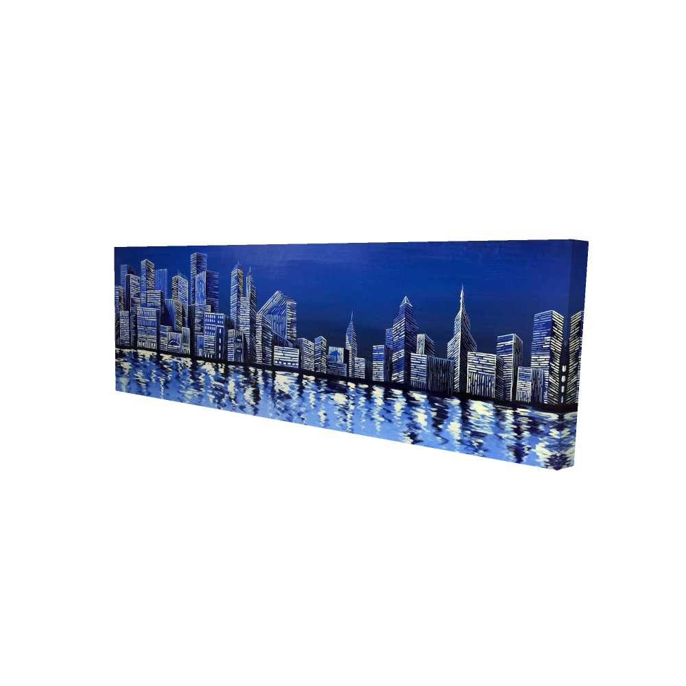 2080-2060-CI328 20 x 60 in. Blue Skyline - Building Cities Canvas for Home Decor