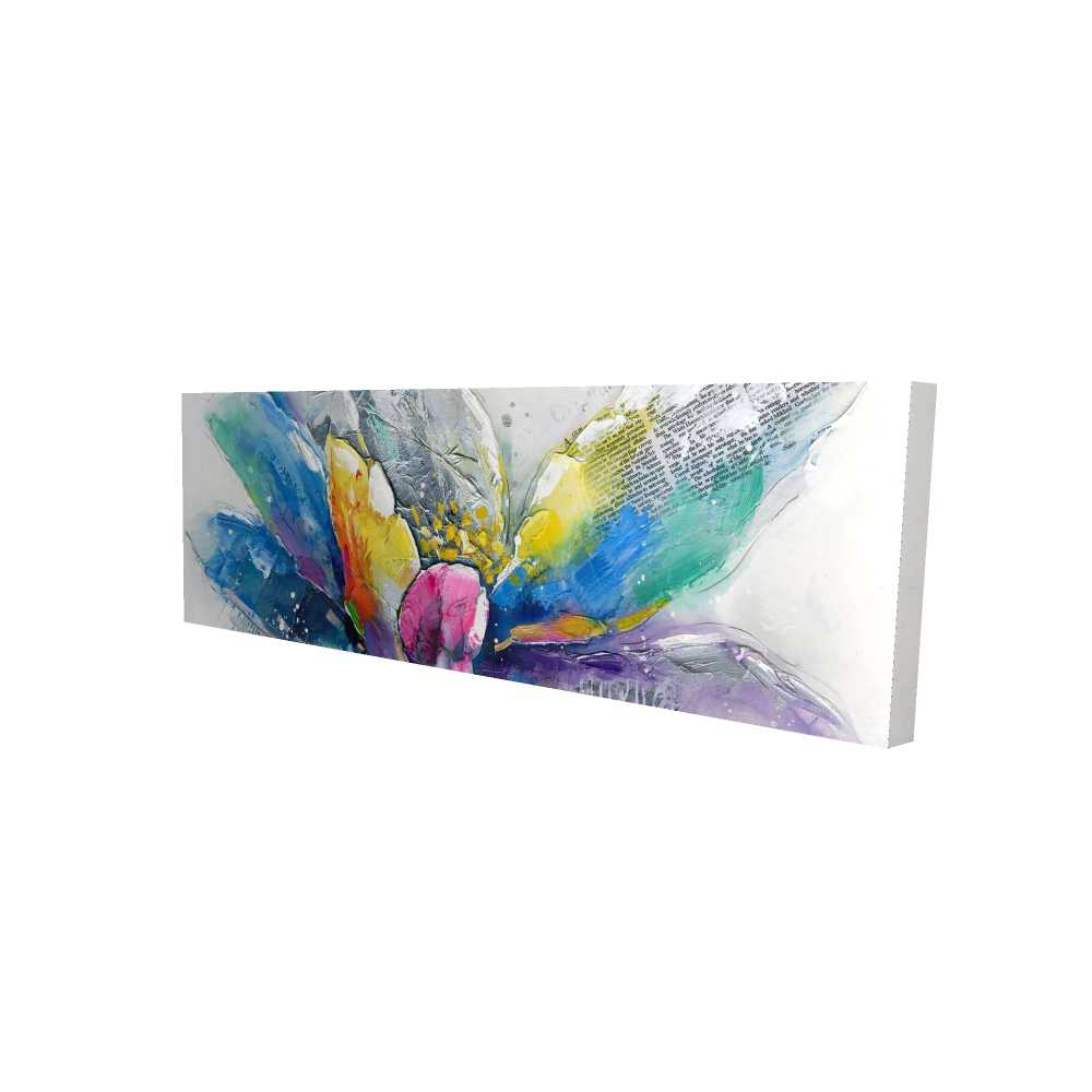 2080-2060-FL61 20 x 60 in. Abstract Flower with Sapper - Blue Canvas Home Decor