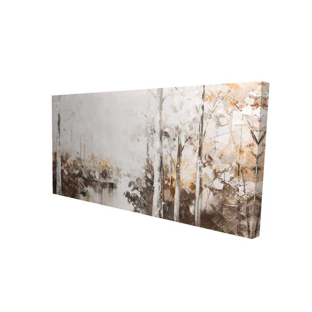2080-2448-LA18 24 x 48 in. Abstract White Forest - Modern Landscape Canvas Art for Home