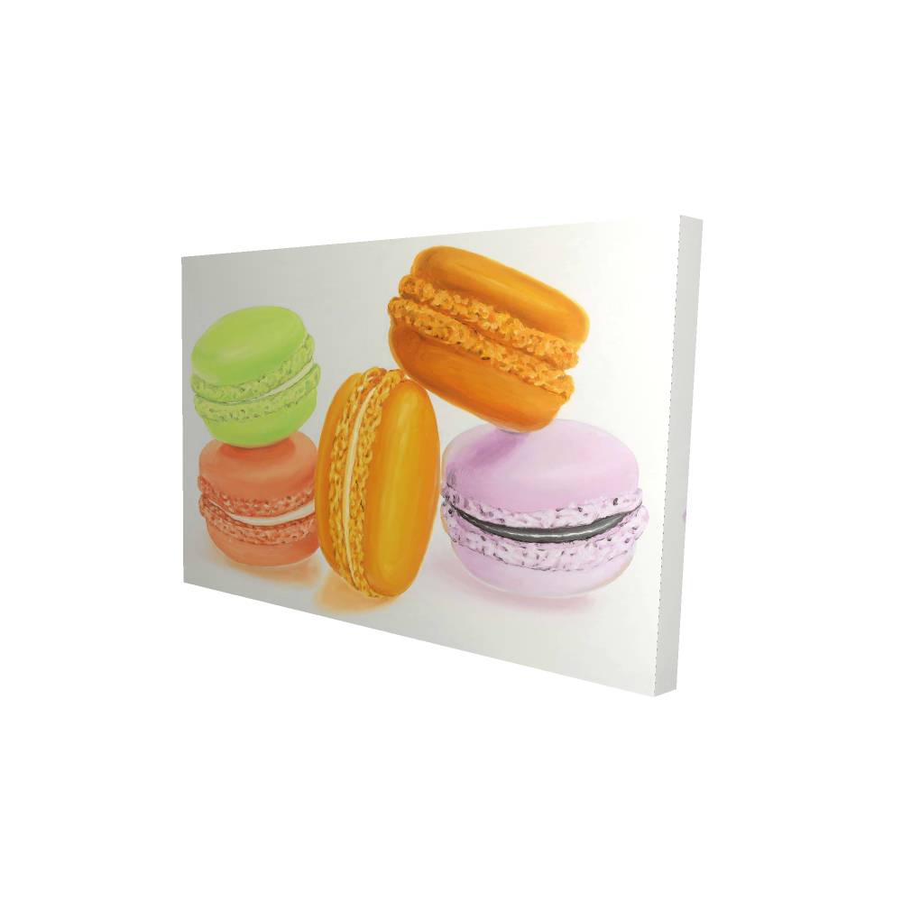 2080-2436-GA64 24 x 36 in. Small Bites of Macaroons - Hyperrealist Orange Canvas Art