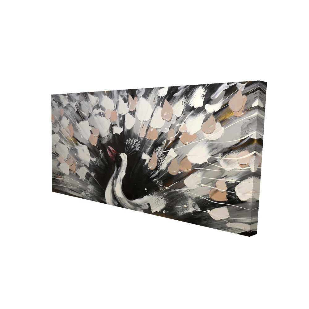 2080-2448-AN14 24 x 48 in. Spotted Abstract Peacock - Exotic Canvas Wall Art