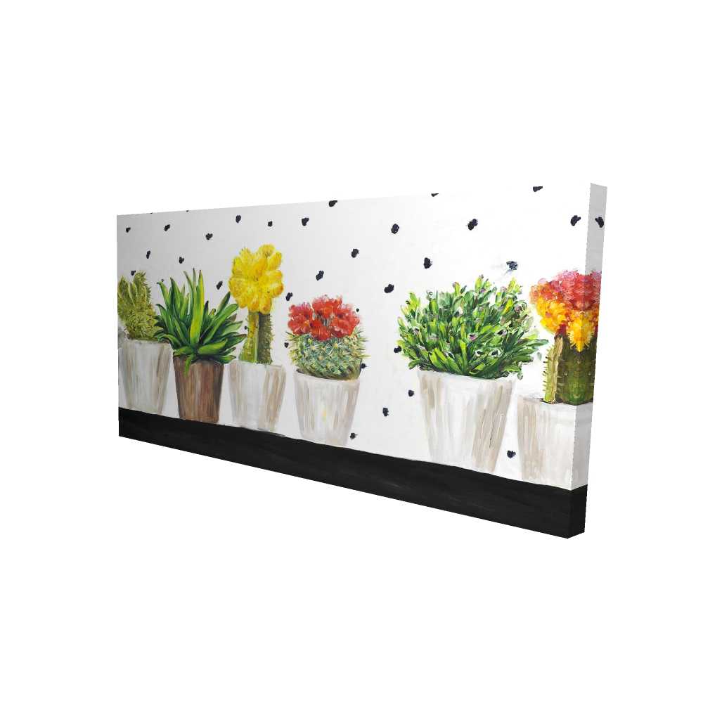 2080-2448-FL115 24 x 48 in. Small Cactus & Succulents Canvas - Romantic Bedroom Decor