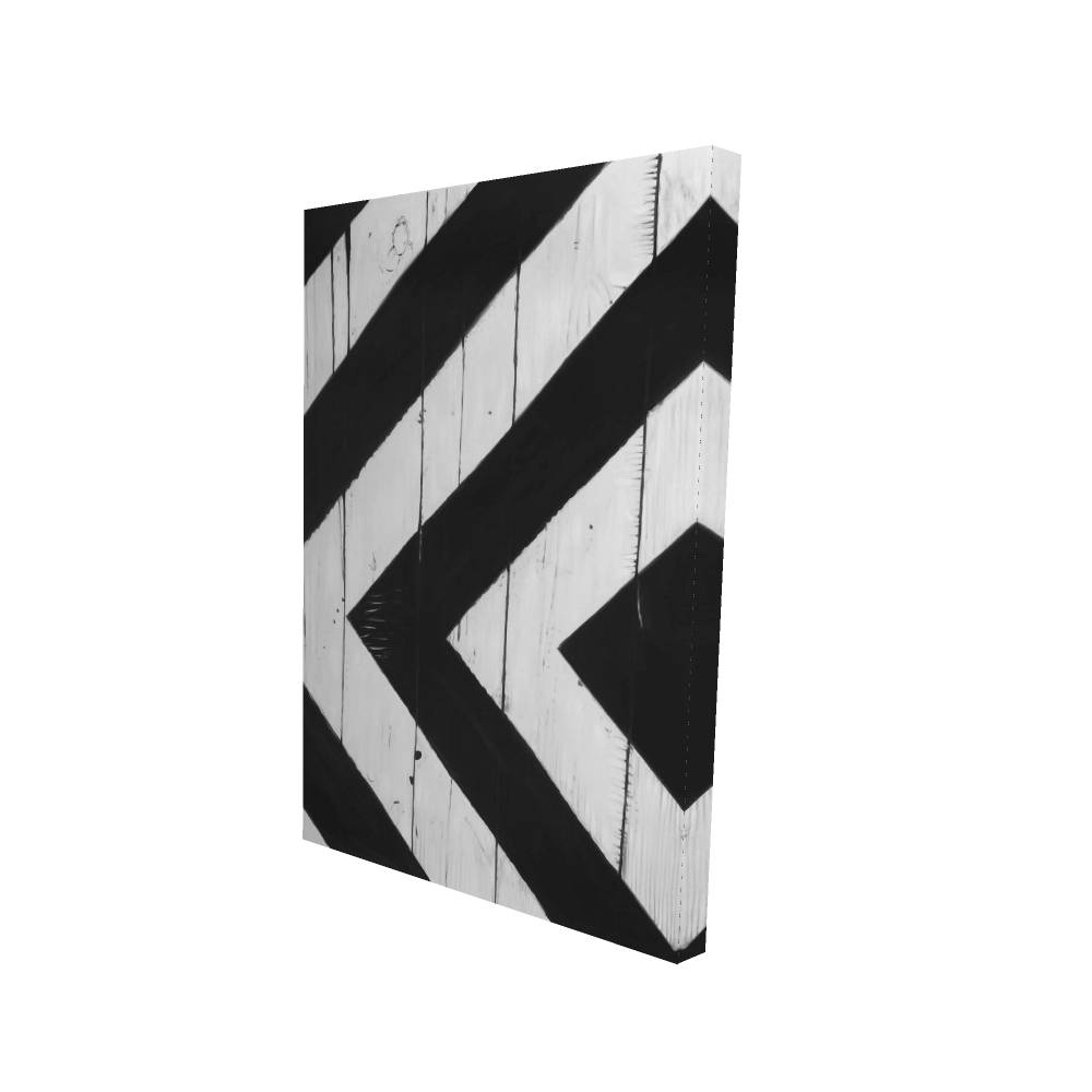 2080-3624-MI106 24 x 36 in. Rhombus on Wood - Rustic Black Canvas Home Decor Art