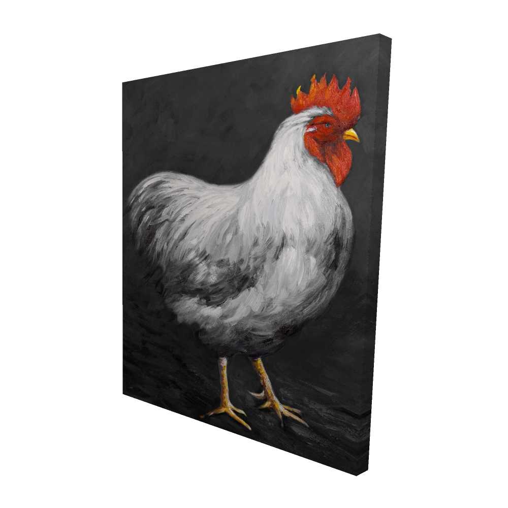 2080-6048-AN201-1 48 x 60 in. Grey Rooster 2 - Kitchen Animals Canvas for Home Decor
