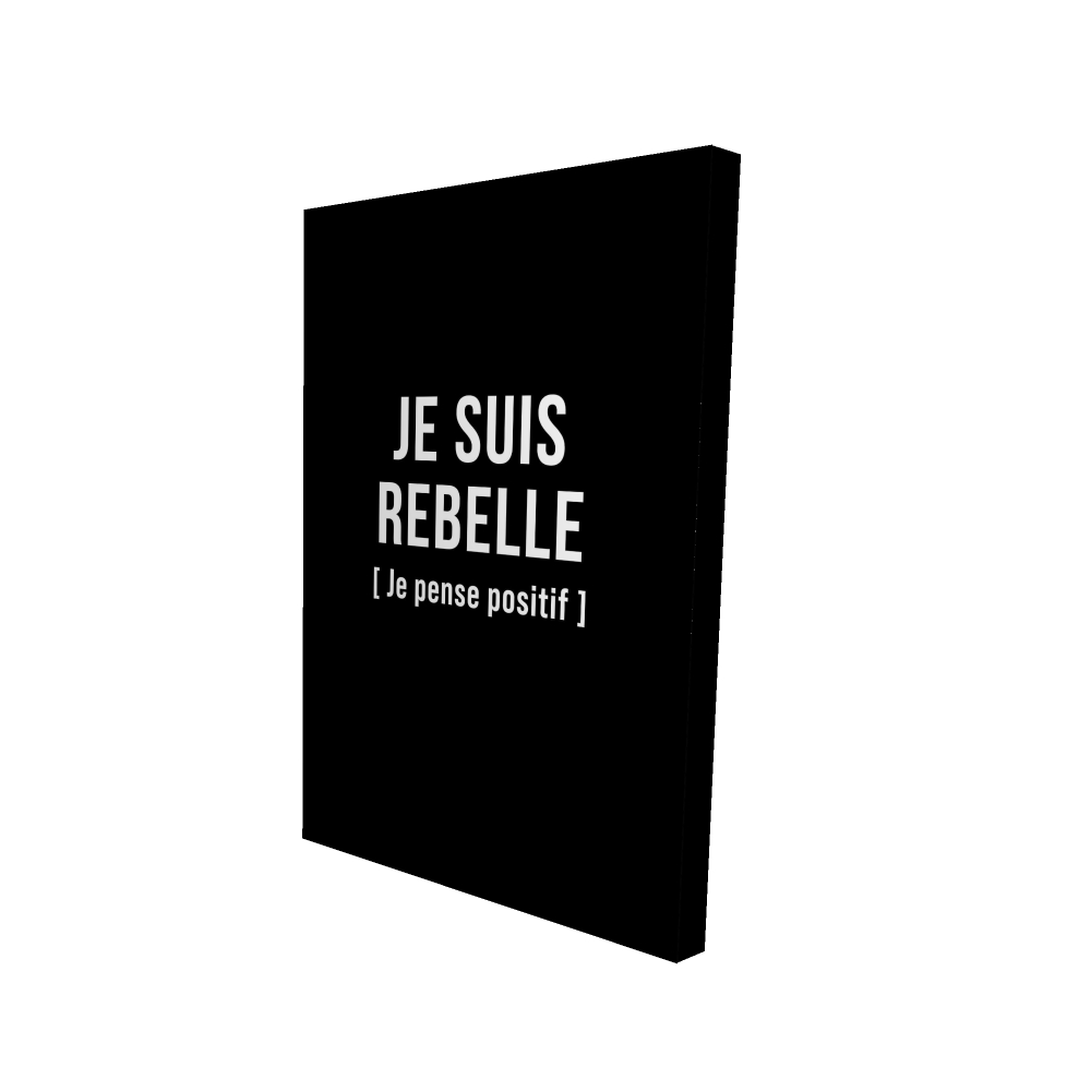 2080-3624-QU49 24 x 36 in. I M Rebellious - Black & White Canvas for Home Decor